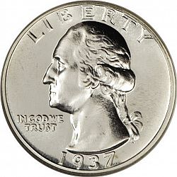 quarter 1937 Large Obverse coin