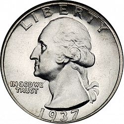 quarter 1937 Large Obverse coin