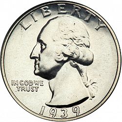 quarter 1939 Large Obverse coin