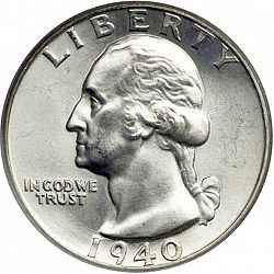 quarter 1940 Large Obverse coin