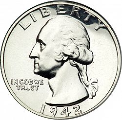 quarter 1942 Large Obverse coin