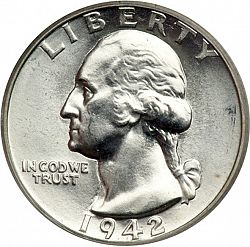 quarter 1942 Large Obverse coin