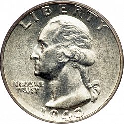 quarter 1943 Large Obverse coin