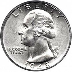 quarter 1945 Large Obverse coin