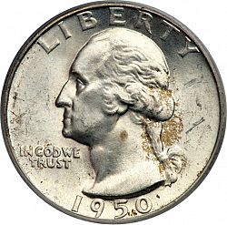 quarter 1950 Large Obverse coin