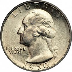 quarter 1950 Large Obverse coin