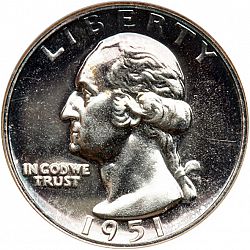 quarter 1951 Large Obverse coin