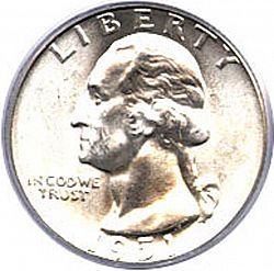 quarter 1951 Large Obverse coin