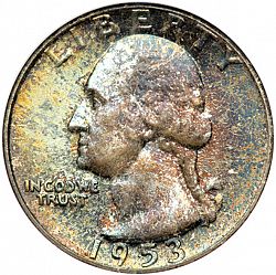 quarter 1953 Large Obverse coin