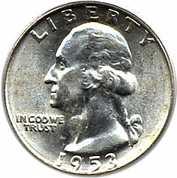 quarter 1953 Large Obverse coin