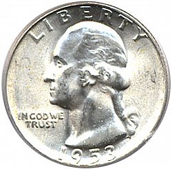 quarter 1953 Large Obverse coin