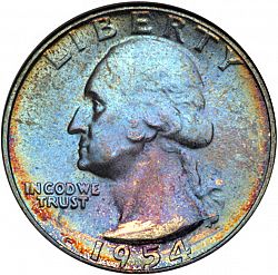 quarter 1954 Large Obverse coin