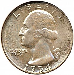 quarter 1954 Large Obverse coin
