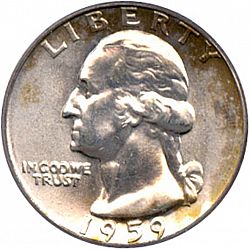 quarter 1959 Large Obverse coin