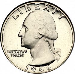 quarter 1966 Large Obverse coin