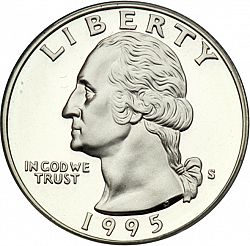quarter 1995 Large Obverse coin