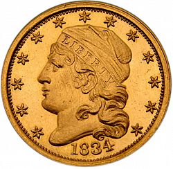 2.50 dollar 1834 Large Obverse coin