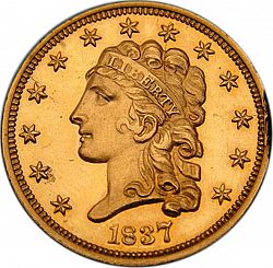 2.50 dollar 1837 Large Obverse coin
