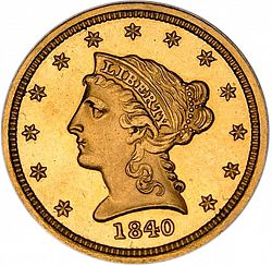2.50 dollar 1840 Large Obverse coin