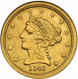 2.50 dollar 1840 Large Obverse coin