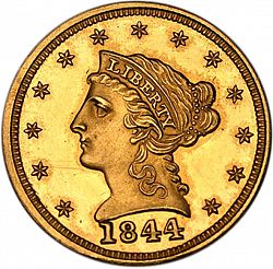 2.50 dollar 1844 Large Obverse coin