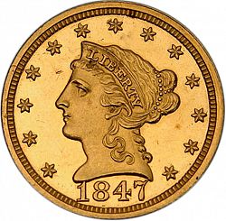 2.50 dollar 1847 Large Obverse coin