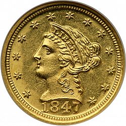 2.50 dollar 1847 Large Obverse coin