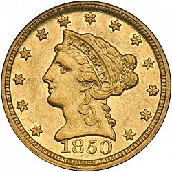 2.50 dollar 1850 Large Obverse coin