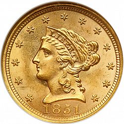 2.50 dollar 1851 Large Obverse coin