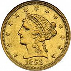 2.50 dollar 1852 Large Obverse coin