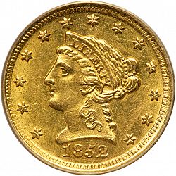 2.50 dollar 1852 Large Obverse coin