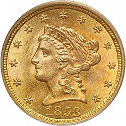 2.50 dollar 1853 Large Obverse coin