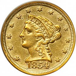2.50 dollar 1854 Large Obverse coin