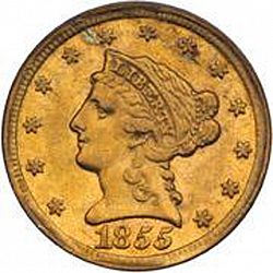 2.50 dollar 1855 Large Obverse coin