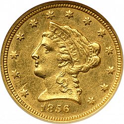 2.50 dollar 1856 Large Obverse coin