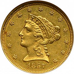 2.50 dollar 1857 Large Obverse coin
