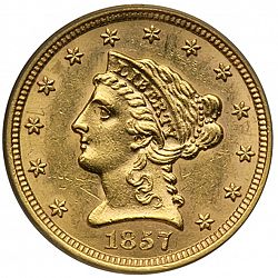 2.50 dollar 1857 Large Obverse coin