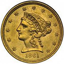 2.50 dollar 1861 Large Obverse coin