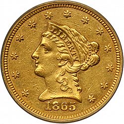 2.50 dollar 1865 Large Obverse coin