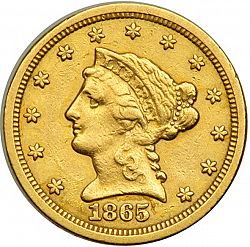 2.50 dollar 1865 Large Obverse coin