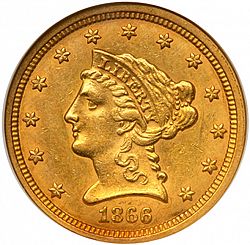 2.50 dollar 1866 Large Obverse coin