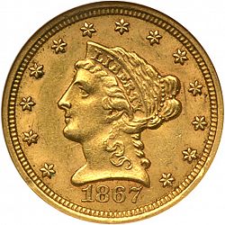 2.50 dollar 1867 Large Obverse coin