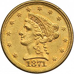 2.50 dollar 1871 Large Obverse coin