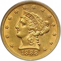 2.50 dollar 1888 Large Obverse coin