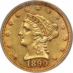 2.50 dollar 1890 Large Obverse coin