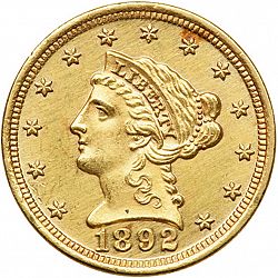 2.50 dollar 1892 Large Obverse coin