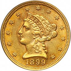 2.50 dollar 1899 Large Obverse coin