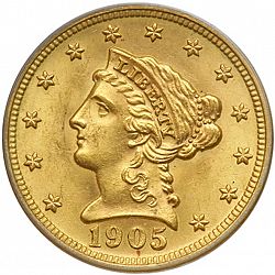 2.50 dollar 1905 Large Obverse coin