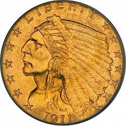 2.50 dollar 1911 Large Obverse coin