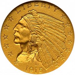 2.50 dollar 1915 Large Obverse coin